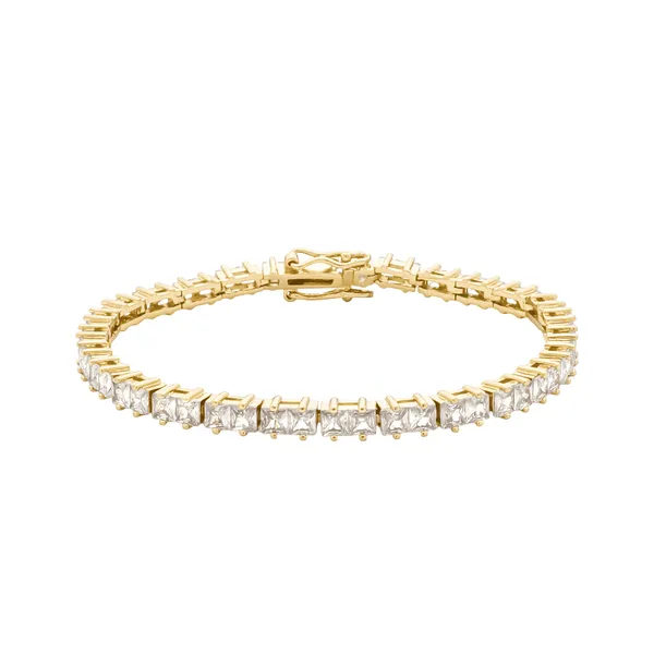 Pulseira Dourada Riviera em Zircônias